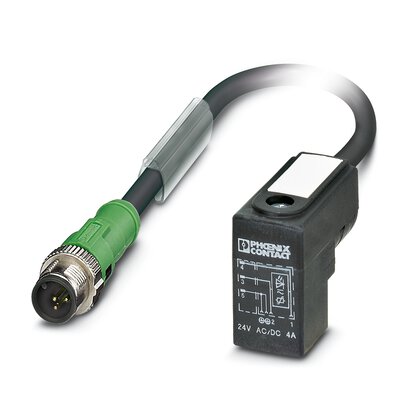 1438820 SAC-3P-M12MS/0,3-PUR/C-1L-V Кабель для датчика / виконавчого елемента, для електромагнітного клапану