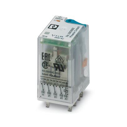 2903682 REL-IR4/LDP-220DC/4X21: Вставне промислове реле з світлодіодом, , 0,6 ... 0,8 x UN